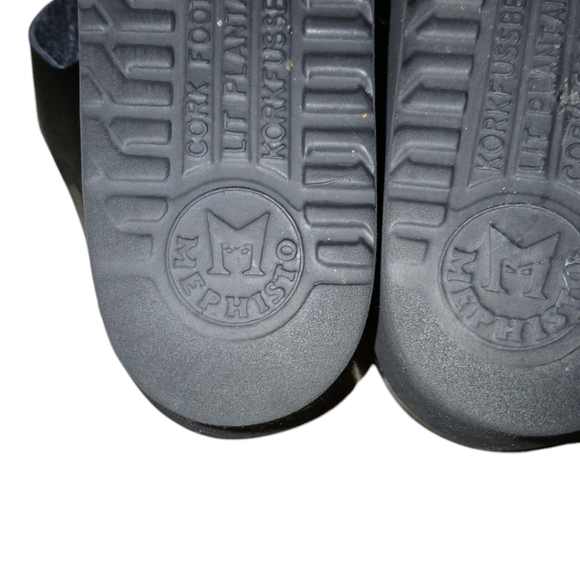 MEPHISTO Elka Black Patent Leather Slide Sandals Women's size 7.5-8 - Picture 12 of 13